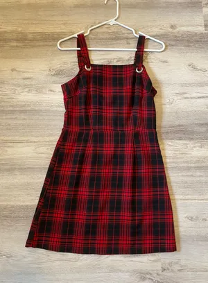 Bebop Plaid Jumper Dress thumbnail 1