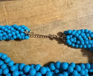 Chunky Beaded Necklace Blue thumbnail 2