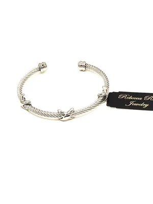 Rebecca Rittenhouse Silver Cable Twist Open Cuff Bracelet thumbnail 2