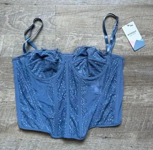 Light Blue Lace Corset Size M thumbnail 1