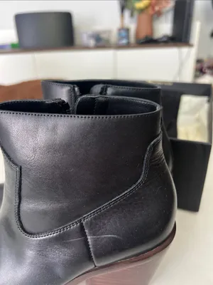 RAG AND BONE BLACK LEATHER RAZOR BOOTIES 7.5M thumbnail 6