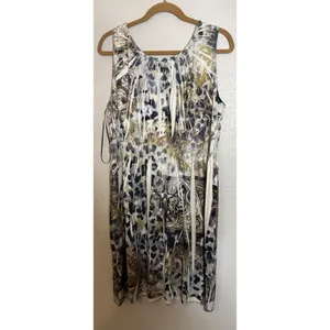 One World Womens XL Sleeveless Lace Animal Print Midi Dress‎ Boho Beach NEW thumbnail 2