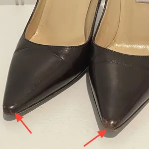 Jimmy Choo London Heels Pumps Pointed‎ Toe Leather Brown Designer Shoes 36.5/6.5 thumbnail 3