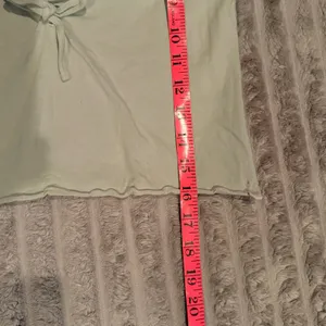 John‎ Galt Brandy Melville Sage Green Tie Front Lettuce Edge Ribbed Crop Top OS thumbnail 5