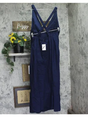 A New Day Sleeveless V-Neck Crisscross Open-Back Maxi Dress Navy Blue 2XL thumbnail 2