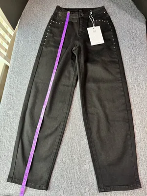 I&M High Rise Black Barrel Studded Jeans thumbnail 16