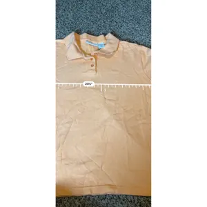 Croft & Barrow Womens Peach Orange‎ 100% Cotton Short Sleeve Polo Shirt Large thumbnail 3