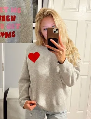 Text Me When You Get Home Grey Crewneck thumbnail 1