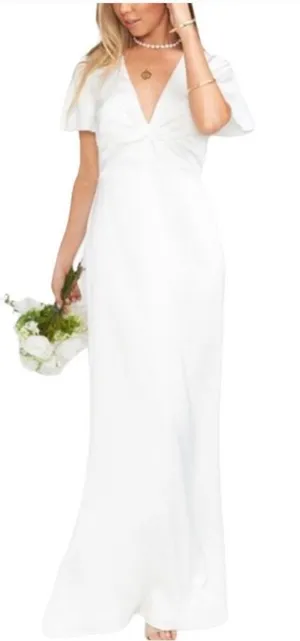 Show Me Your Mumu Rome Twist Gown Ivory Luxe Satin Extra‎ Large thumbnail 1
