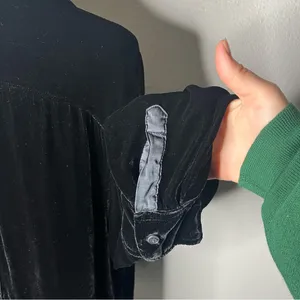 CP Shades Black Velvet Silk Blend Romy Long Sleeve Button Down Shirt Witchy thumbnail 5