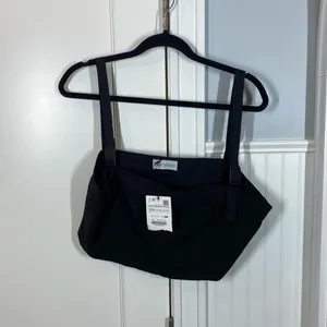 Zara Black Cropped Technical Utility Buckle Clip Strap Cotton‎ Tank Top Size XL thumbnail 2