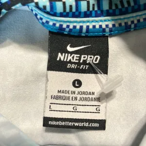 Nike Pro Dri Fit Pullover Blue Print Athletic Top Womens Performance thumbnail 13