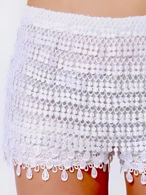 LULU’S Sassy White Lace Shorts 10” thumbnail 2