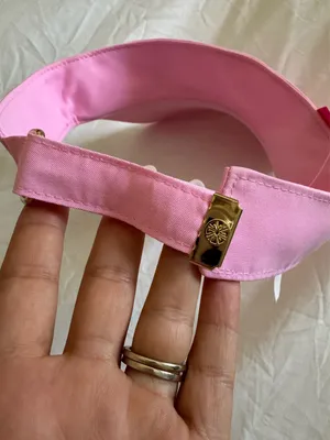 Pink Lilly Pulitzer visor hat with gold bar adjustable strap  thumbnail 6