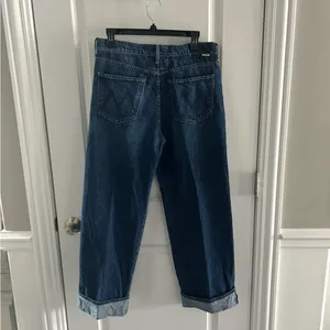 MOTHER Lil Spitfire Nerdy Cuff Wide Jean Blue Size 28 thumbnail 5