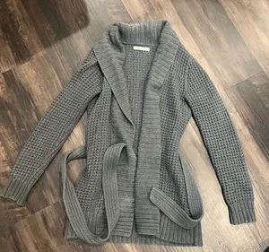 Old Navy Charcoal Women's Belted Cardigan thumbnail 1