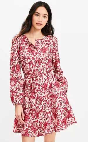 Loft Night Bloom Belted Mini Pocket Dress thumbnail 1