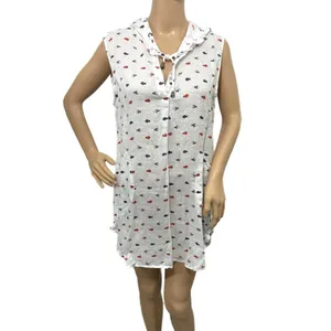 FOR CYNTHIA Coastal Lady 100% Linen Swimsuit Cover Up Pop Over Mini Beachy Sz M thumbnail 2