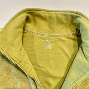 Lands End Lime Green Zip Up Fleece Vest Size Medium‎ thumbnail 5