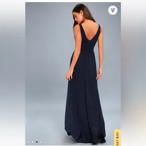 Lulu’s Leading Role Dark Blue Maxi Dress Sz M EUC thumbnail 2