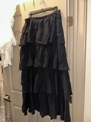 Abercrombie & Fitch Black Tiered Maxi Skirt thumbnail 4