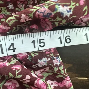 Entro Maxi Dress Sz L Floral Drop Waist Flowy V-Neck Burgundy Red Ditsy thumbnail 9