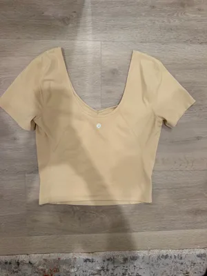 Lululemon Align Tee Nulu Slim Fit Cropped Length Size 6 thumbnail 2