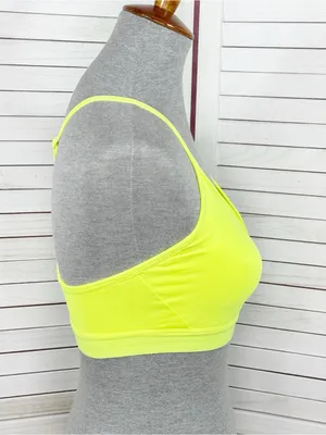 Athletic Works Racer‎ Back Sports Bra Neon Yellow Medium thumbnail 3