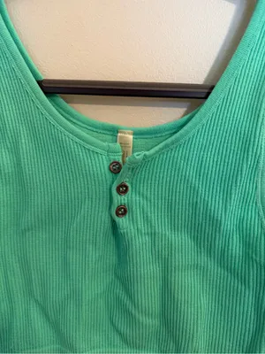 By Together  Seamless Square Neck Button Down Crop Tank thumbnail 4