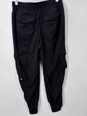 (E-576) lululemon athletica Black Cargo Joggers with Drawstring Waist thumbnail 5
