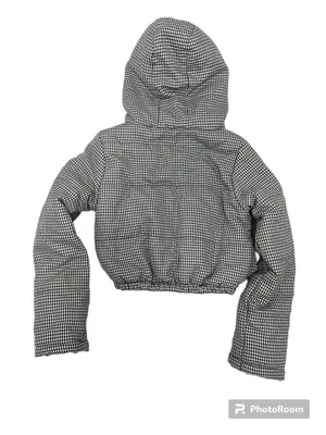 The Keir Puffer Jacket Black and White with Hood Size M/L thumbnail 6