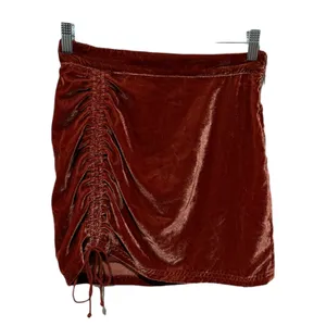 Free People x Revolve Vivienne Velvet Mini Skirt Sz 0 Rust/Brown‎ Cinched Tie thumbnail 3