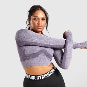 Gymshark | Purple Ultra‎ Flex Sports Long Sleeve Workout Crop Top, S thumbnail 9