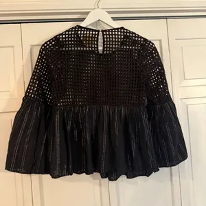 Anthropologie Maeve black beaded bell sleeve top size 2 thumbnail 5