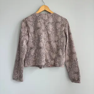 Haute Monde Faux Snakeskin Moto Jacket Boho Zip Up Lightweight Going Out Medium thumbnail 3