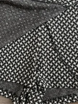 Altar’d State Black White Geometric Tweed High Rise Wrap Skort Shorts Skirt thumbnail 5