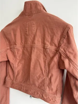Abercrombie & Fitch Cropped Utility Jacket Dusty Rose Canvas XS thumbnail 7