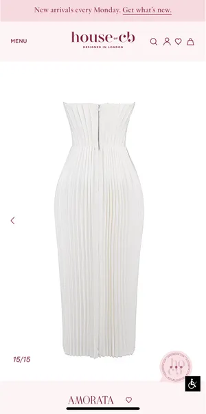 House of CB AMORATA Ivory Pleated Maxi Dress thumbnail 6