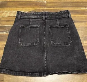 Madewell Denim MIni Skirt Black Frost Utility Jeans Front Zipper Pockets 27 thumbnail 6