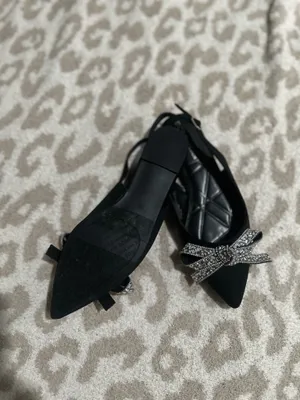 BCBGeneration Black Rhinestone Bow Slingback Flats thumbnail 5