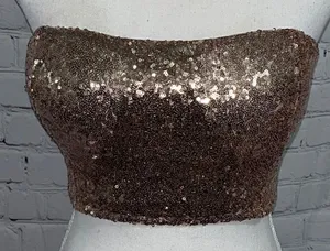 Charlotte Russe - Copper Sequin Strapless Top - S thumbnail 1
