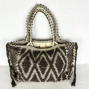 Antonello Tedde Capriccioli Handwoven Eco Luxury Handbag Large Rombi Linen thumbnail 2
