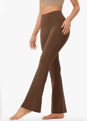 Ododos Brown High-Waisted Flare Pants Size 2XL NWT thumbnail 1