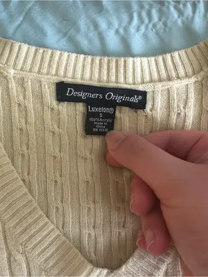 Vintage Butter Yellow V-Neck Cable Knit Sweater Coquette Fairy Granny Layer thumbnail 3