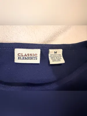 Classic Elements Navy Long-Sleeve Tee with Autumn Basket Embroidery thumbnail 3