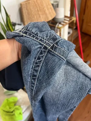 Wallflower Womens Flare Jeans Blue Stretch Dark Wash Denim Maternity M thumbnail 12
