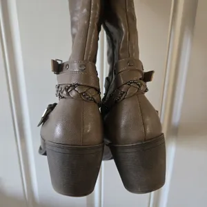 r2 Womens Knee High Boots Size 9 Brown Braided Buckle Block Heel Boho Western thumbnail 4
