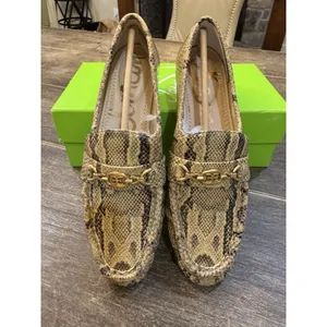 Sam Edelman Lucca Snake Print Leather Ruched‎ Bit Buckle Flat Loafers Size 7.5! thumbnail 3