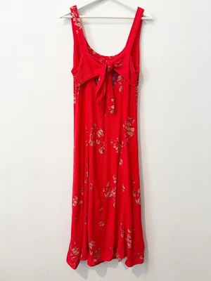 Dress Forum Floral Midi Slip Dress Size Medium Open Tie Back Vacation Boho Chic thumbnail 12