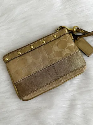 Coach Patchwork Studded Zipper Top Wristlet thumbnail 5